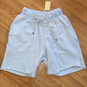 NWT MNML Light Blue Drawstring Shorts Bleached Out Small Desaturated Streetwear